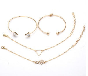 Set di braccialetti alla moda in oro argento